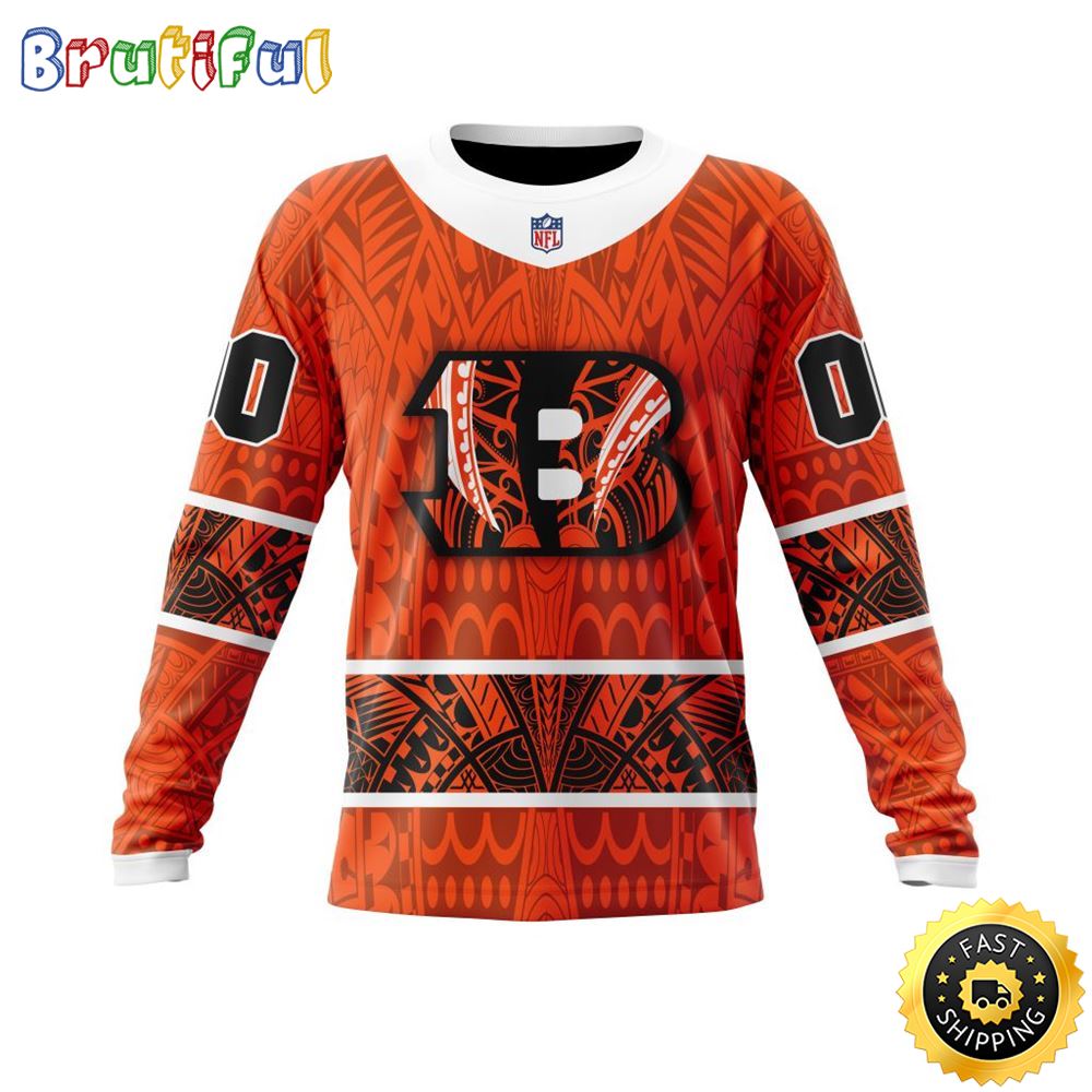 Sportswearmerch Cincinnati Bengals NFL Crewneck Native With Samoa Culture Personalized Sweater For Fan