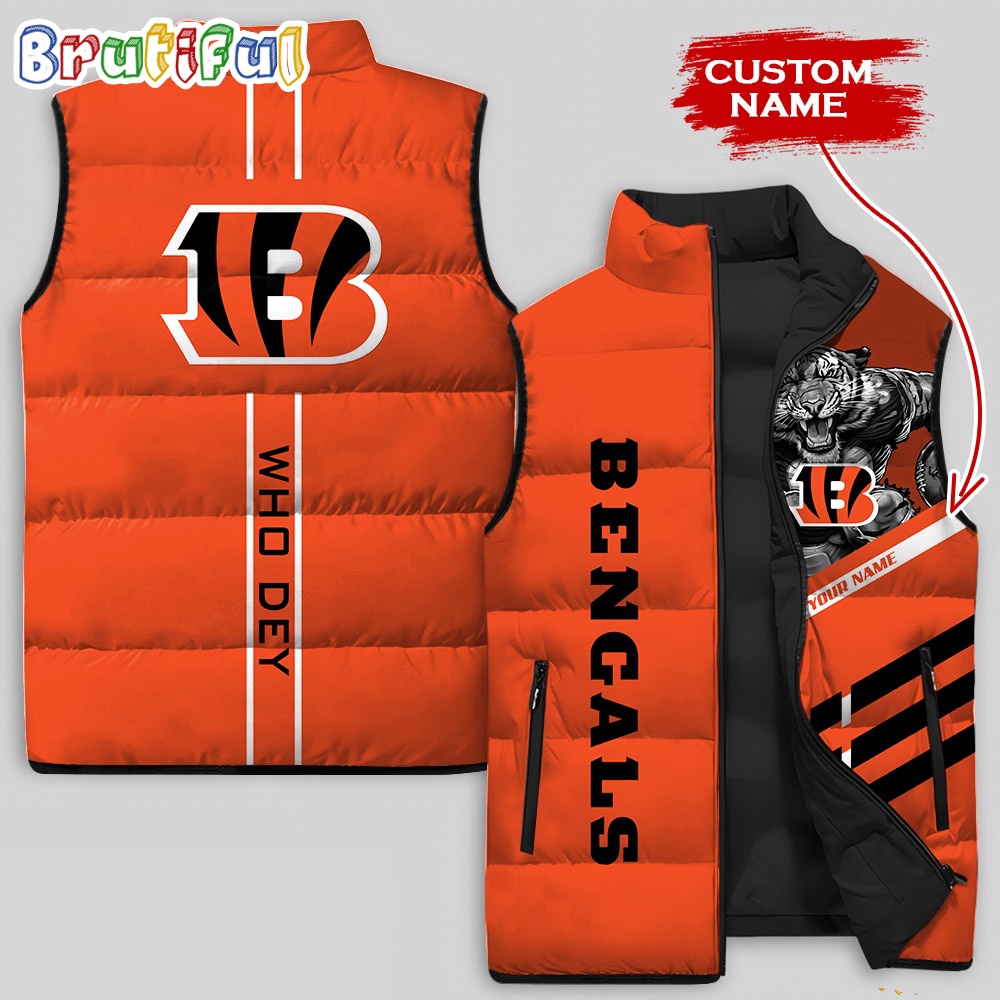 Sportswearmerch Cincinnati Bengals NFL Damn Right Sleeveless Down Puffer Jacket For Fan