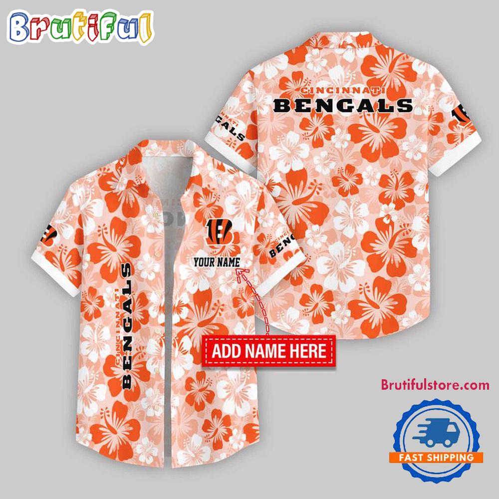 Sportswearmerch Cincinnati Bengals NFL Flower Palm Tree Personalized Hawaiian Shirt For Fan