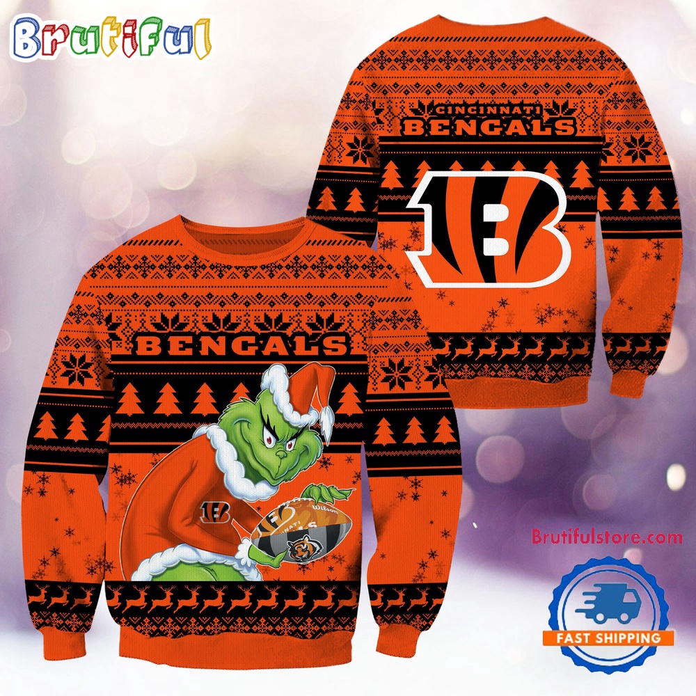 Sportswearmerch Cincinnati Bengals NFL Football Grinch Christmas Sweater For Fan