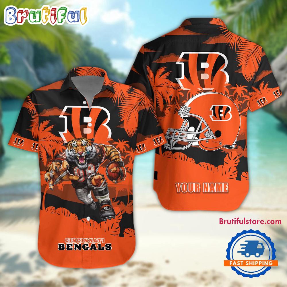 Sportswearmerch Cincinnati Bengals NFL Football Mascot Summer Personalized Hawaiian Shirt For Fan