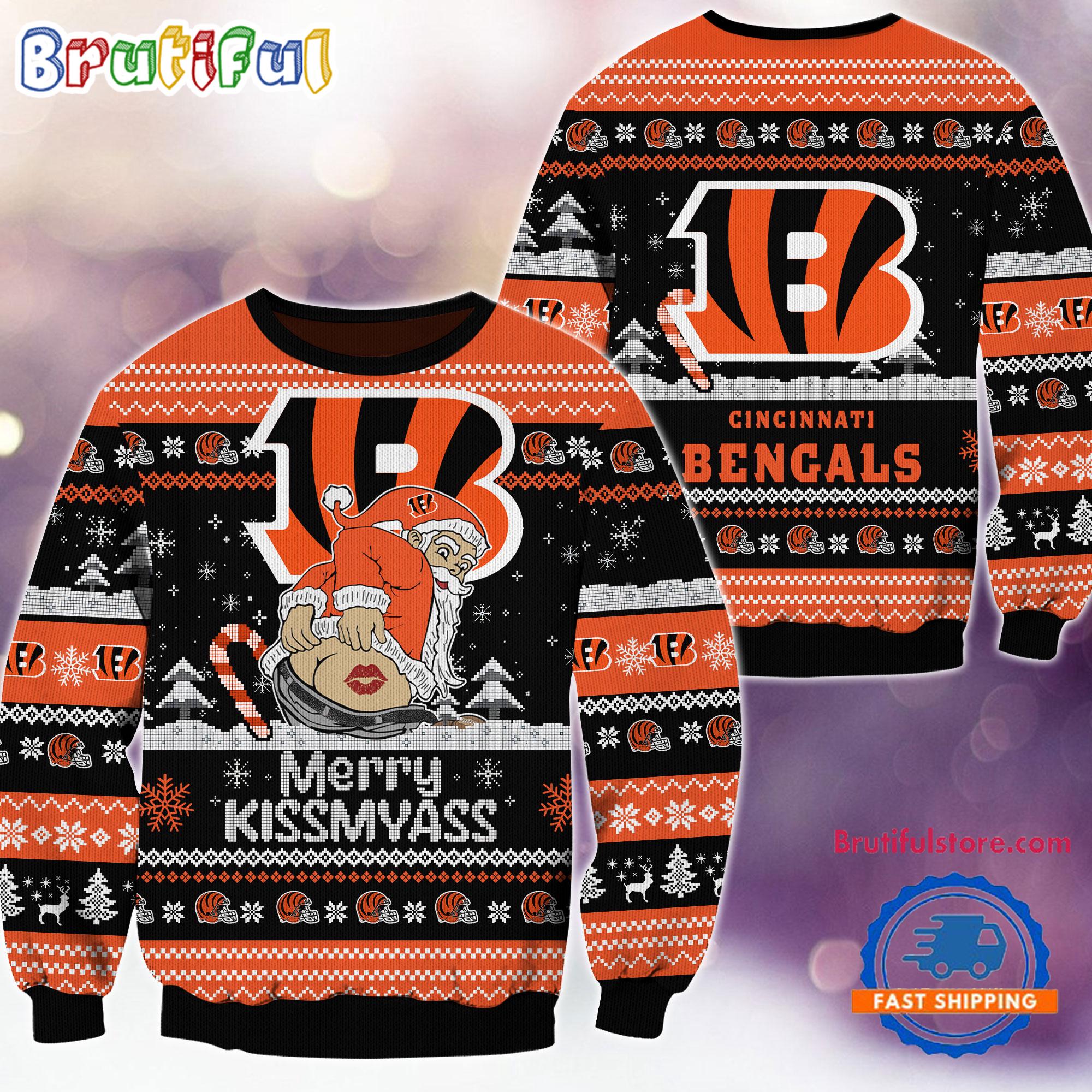 Sportswearmerch Cincinnati Bengals NFL Funny Santa Claus Christmas Sweater For Fan