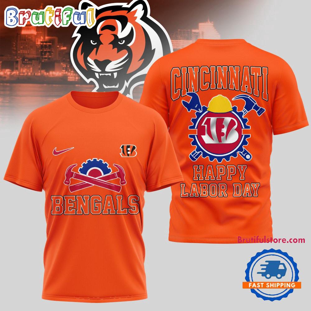 Sportswearmerch Cincinnati Bengals NFL Happy Labor Day 2025 Uniesx 3D Shirt For Fan