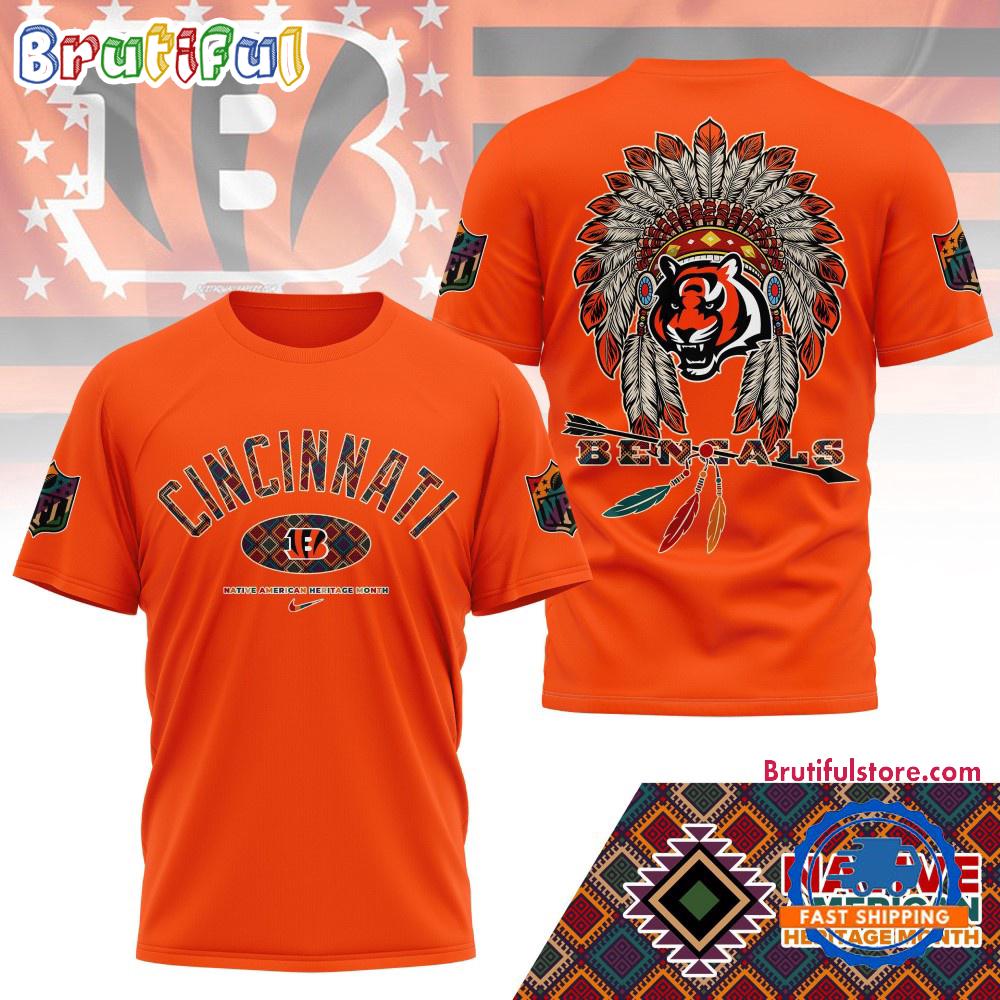Sportswearmerch Cincinnati Bengals NFL Native American Heritage Month 3D Shirt For Fan