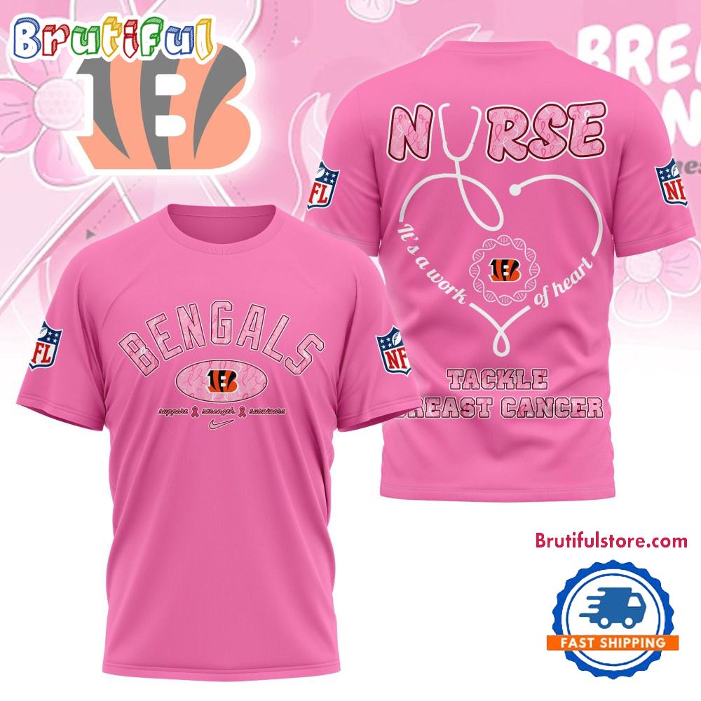 Sportswearmerch Cincinnati Bengals NFL Nurse Breast Cancer Awareness T-shirt For Fan