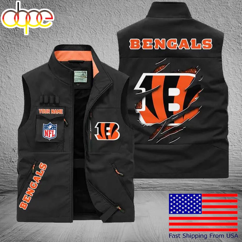 Sportswearmerch Cincinnati Bengals NFL On Back Personalized Pocket Vest For Fan