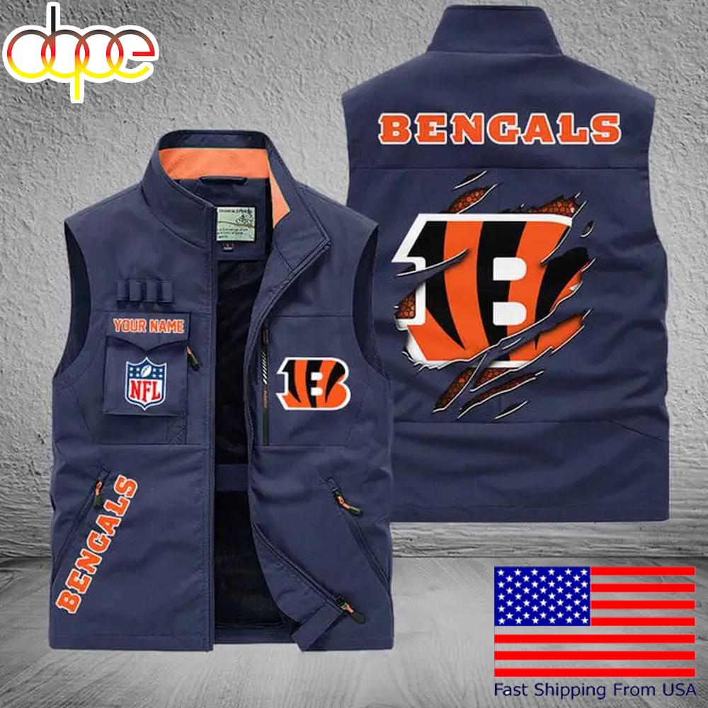 Sportswearmerch Cincinnati Bengals NFL On Back Personalized Pocket Vest For Fan