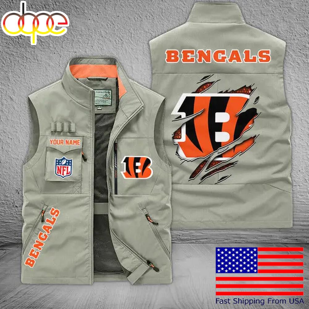 Sportswearmerch Cincinnati Bengals NFL On Back Personalized Pocket Vest For Fan