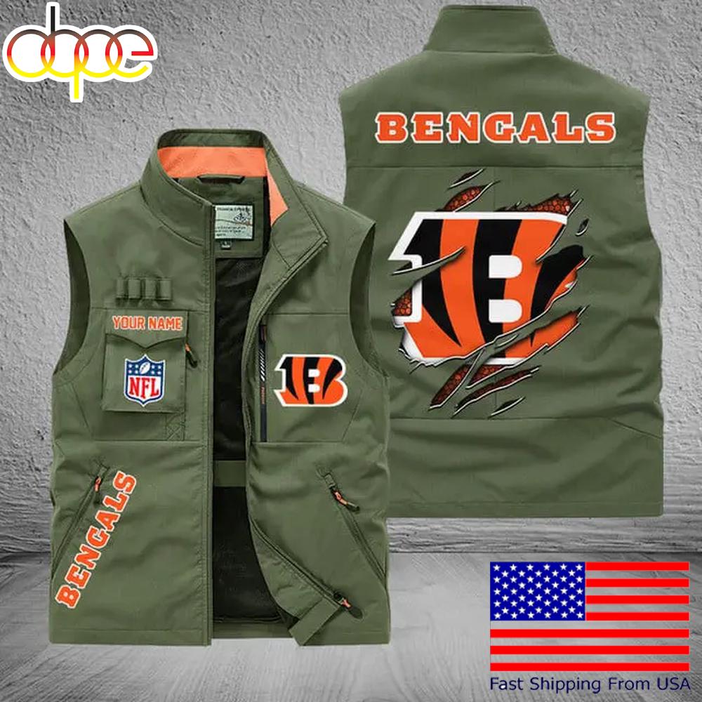 Sportswearmerch Cincinnati Bengals NFL On Back Personalized Pocket Vest For Fan
