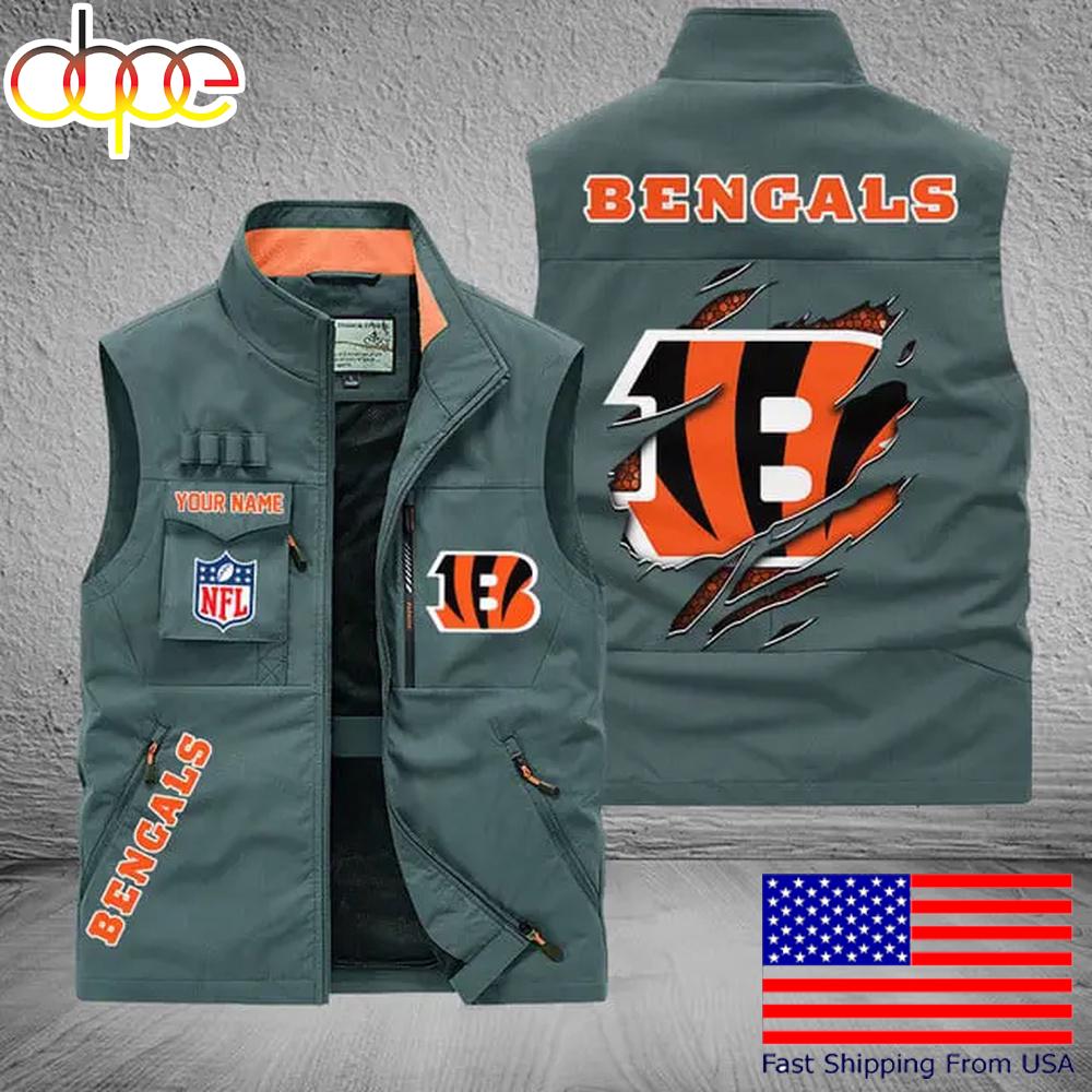 Sportswearmerch Cincinnati Bengals NFL On Back Personalized Pocket Vest For Fan