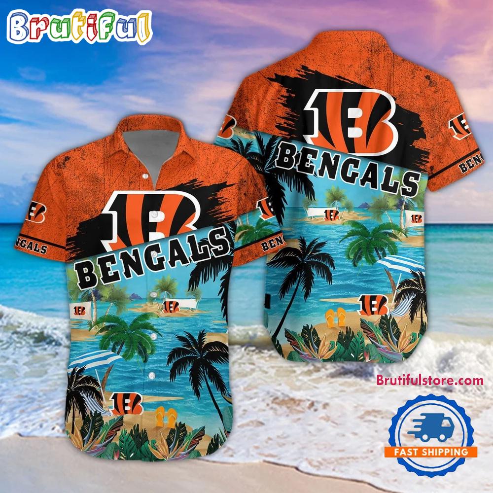 Sportswearmerch Cincinnati Bengals NFL Palm Tree Summer Beach Personalized Hawaiian Shirt For Fan