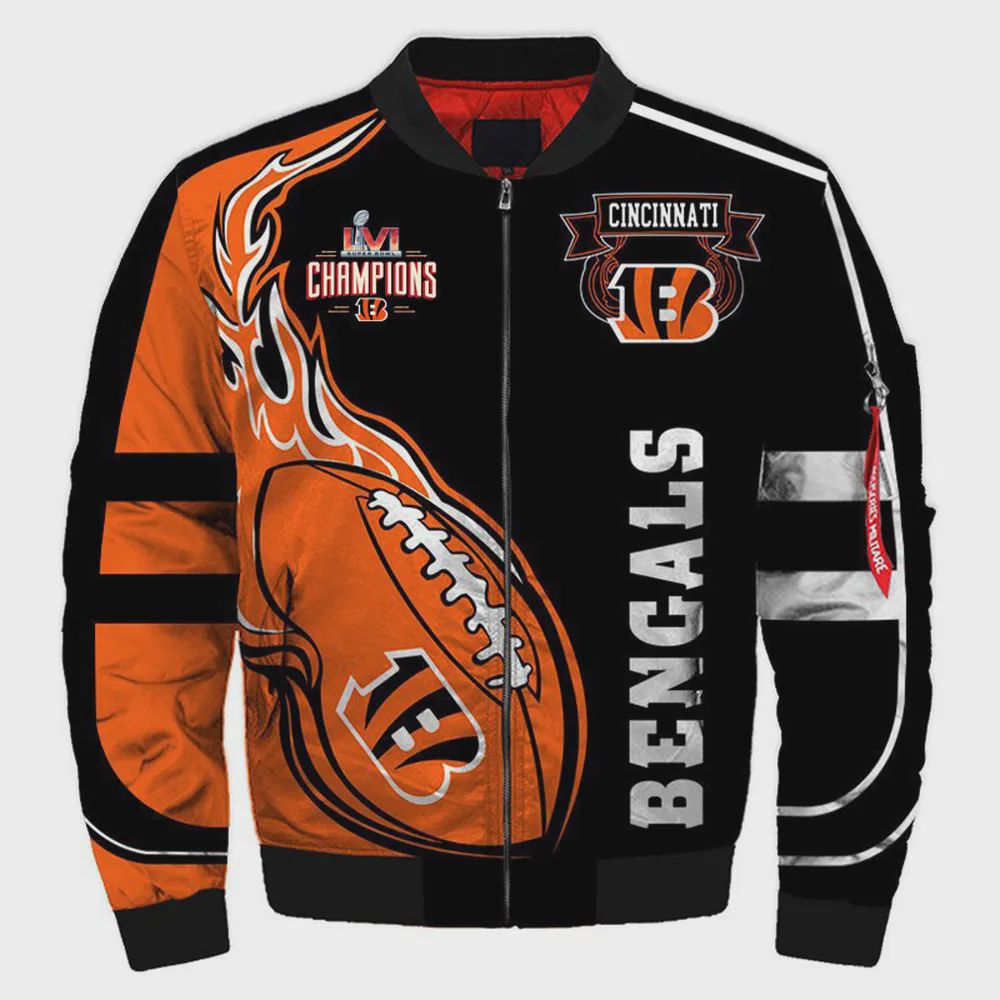 Sportswearmerch Cincinnati Bengals NFL Personalized Bomber Jacket For Fan