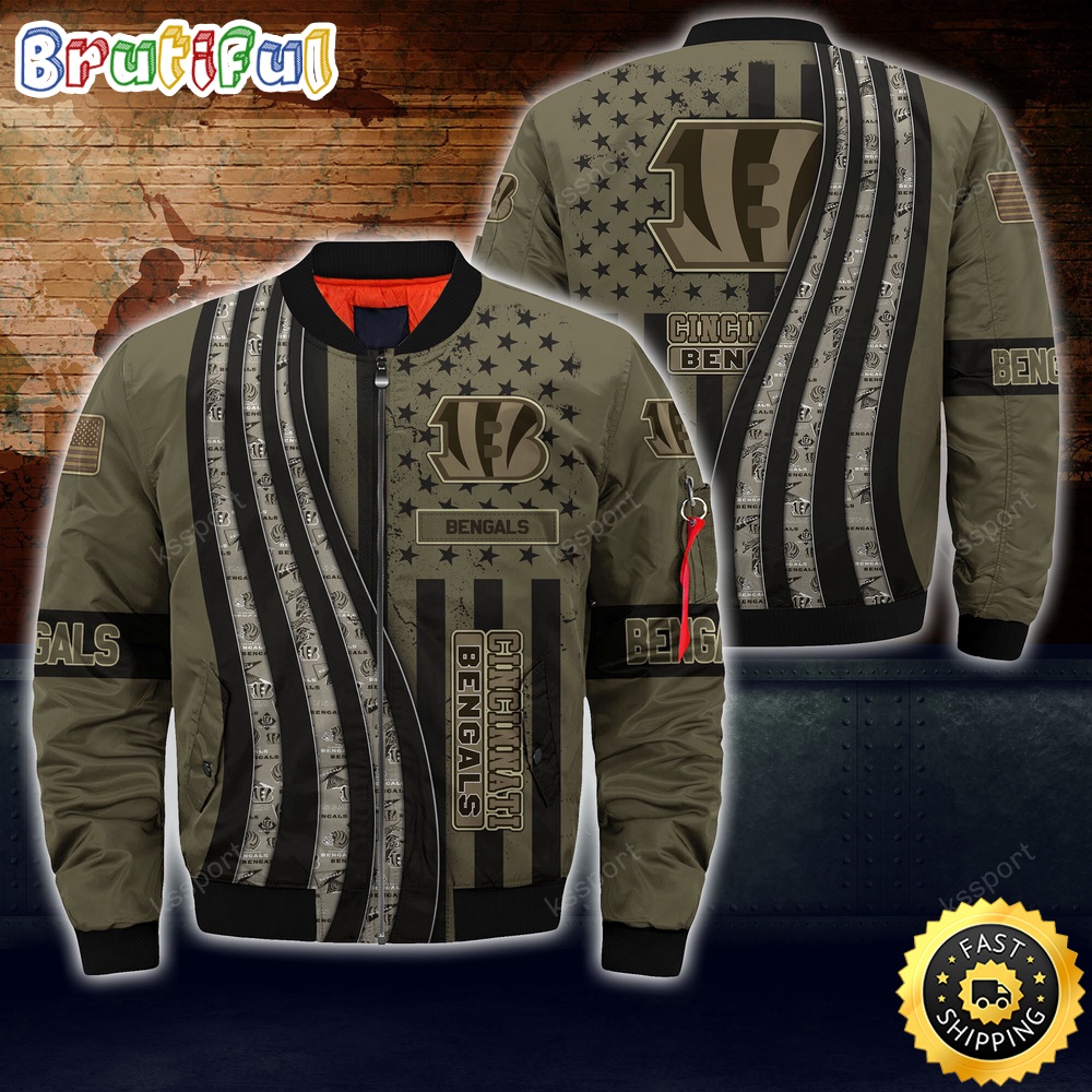 Sportswearmerch Cincinnati Bengals NFL Personalized Bomber Jacket For Fan