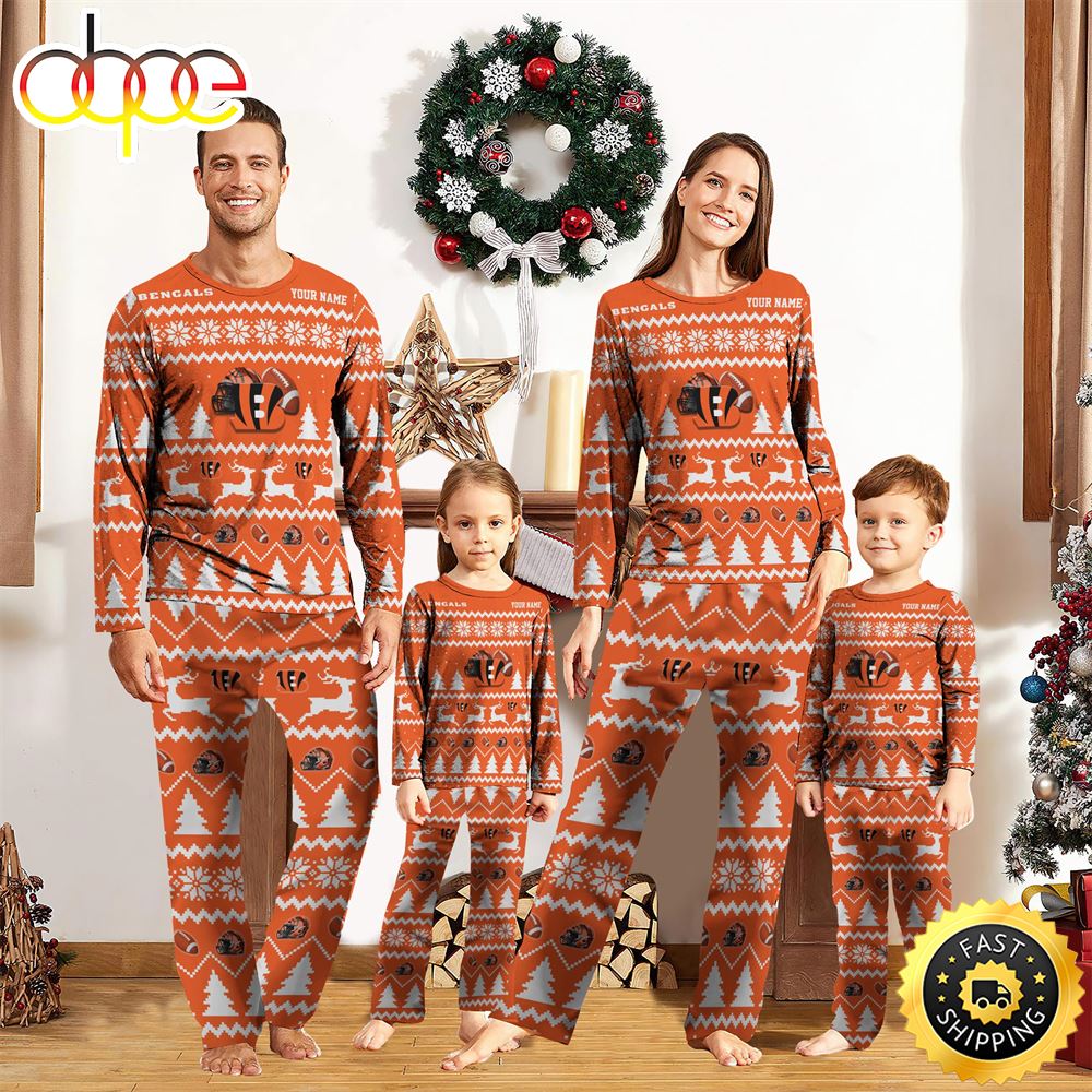 Sportswearmerch Cincinnati Bengals NFL Personalized Pajamas Family For Fan