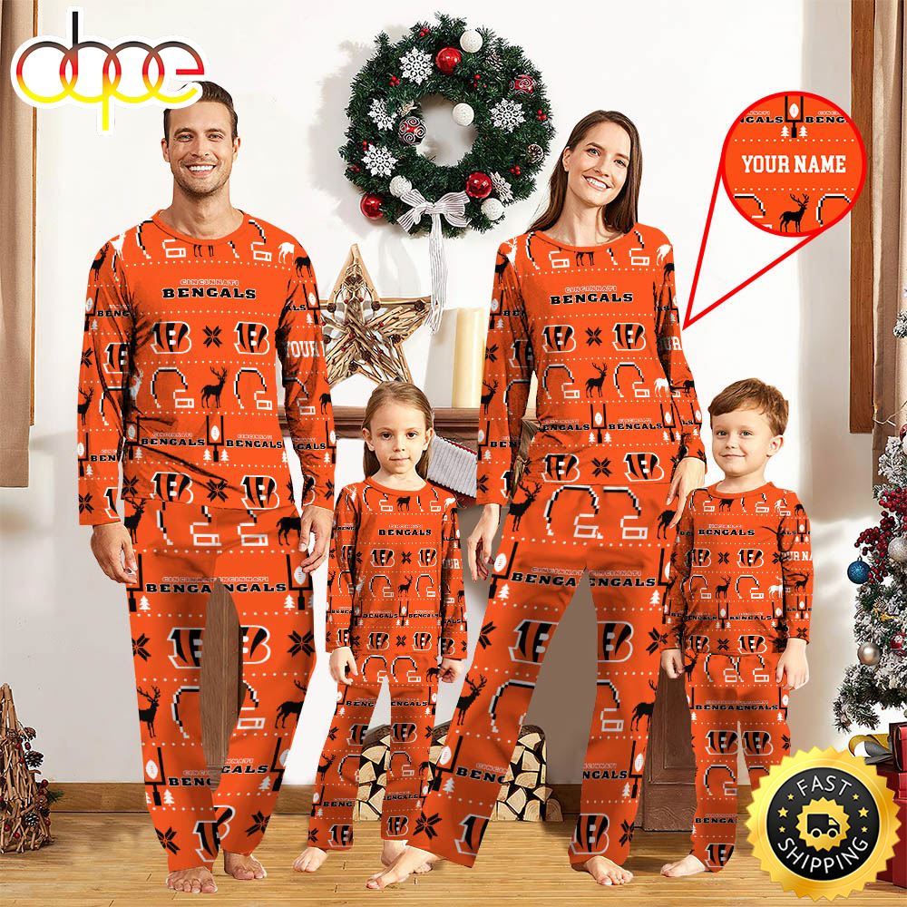 Sportswearmerch Cincinnati Bengals NFL Personalized Pajamas Family For Fan