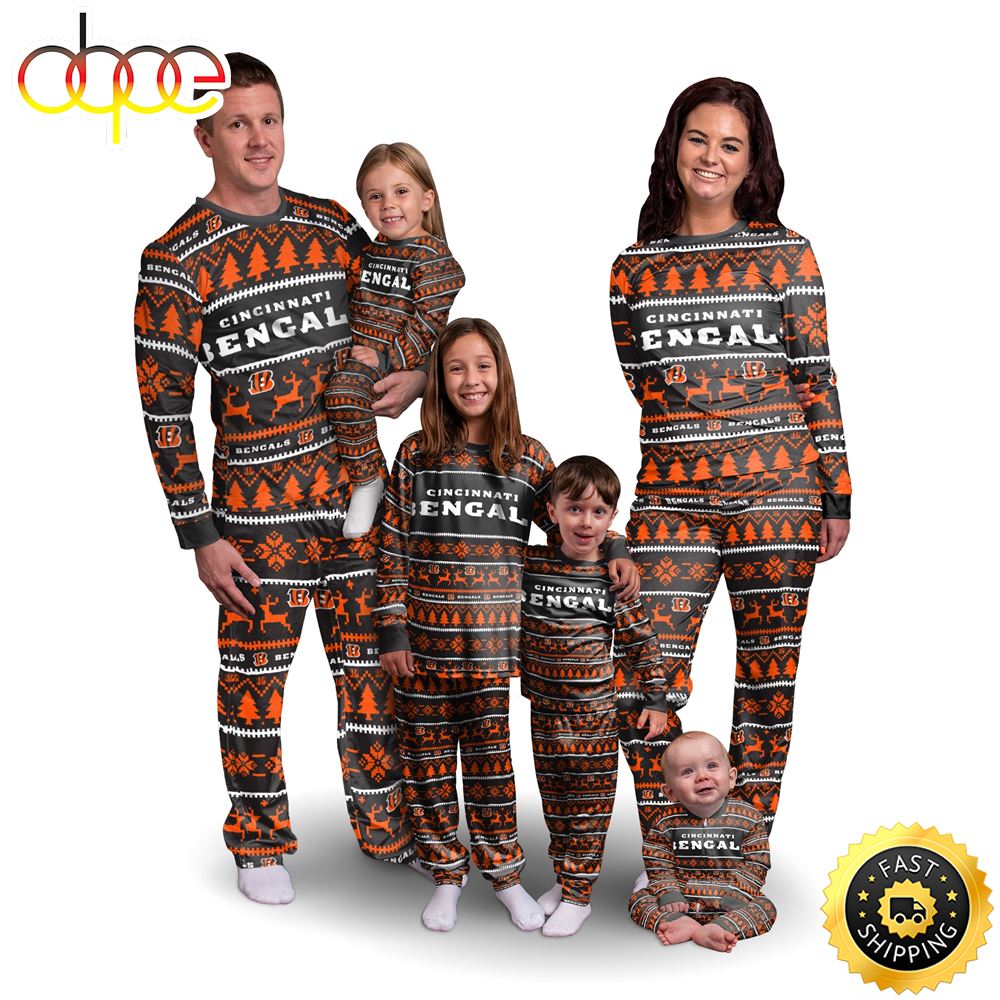 Sportswearmerch Cincinnati Bengals NFL Personalized Pajamas Family For Fan