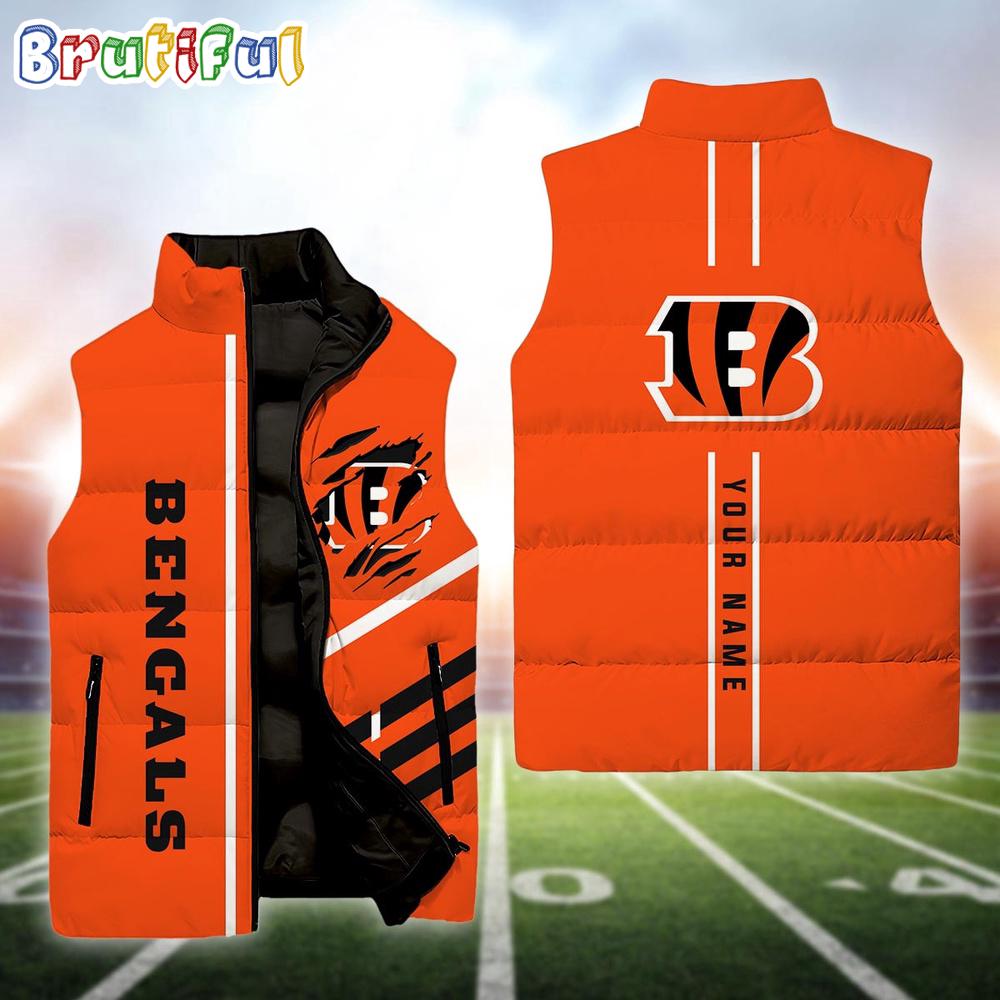 Sportswearmerch Cincinnati Bengals NFL Personalized Sleeveless Down Puffer Jacket For Fan