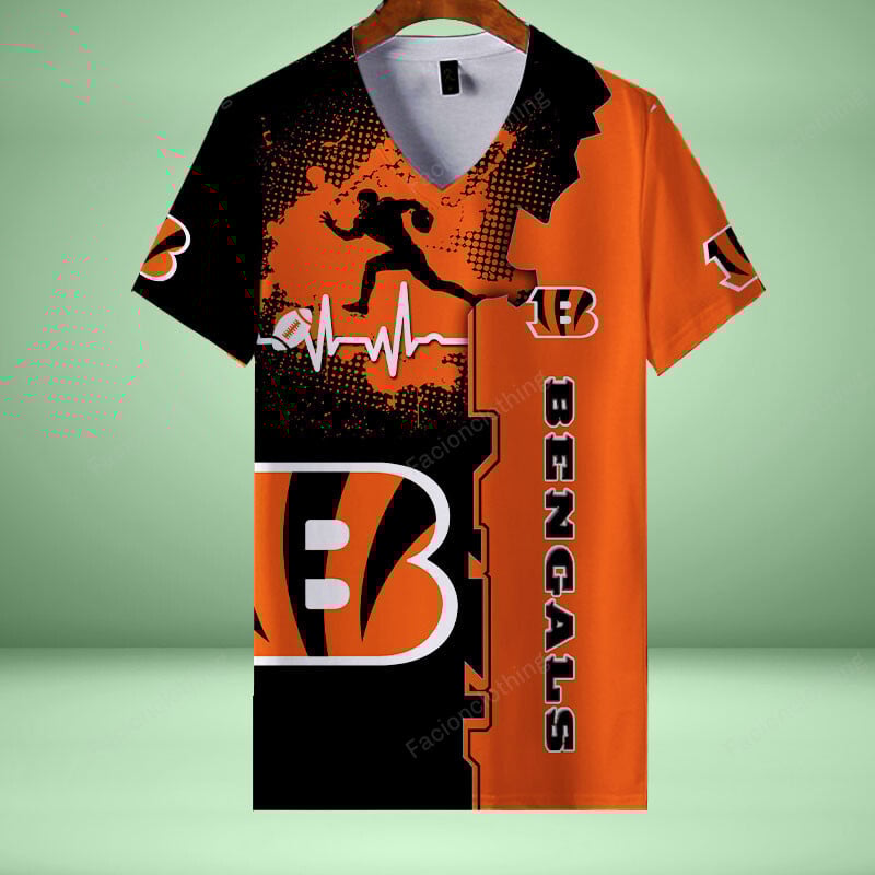 Sportswearmerch Cincinnati Bengals NFL Personalized V-neck Women T-shirt For Fan