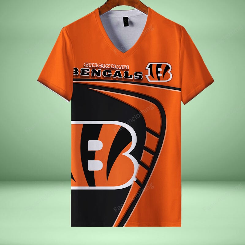 Sportswearmerch Cincinnati Bengals NFL Personalized V-neck Women T-shirt For Fan