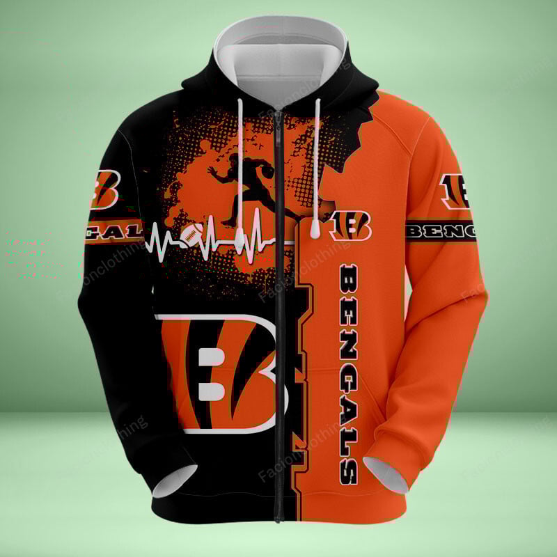 Sportswearmerch Cincinnati Bengals NFL Personalized Zip Hoodie For Fan