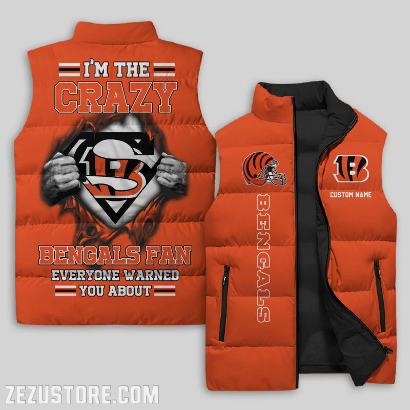 Sportswearmerch Cincinnati Bengals NFL Sleeveless Puffer Jacket For Fans