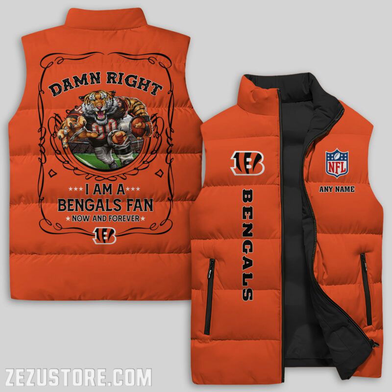 Sportswearmerch Cincinnati Bengals NFL Sleeveless Puffer Jacket For Fans