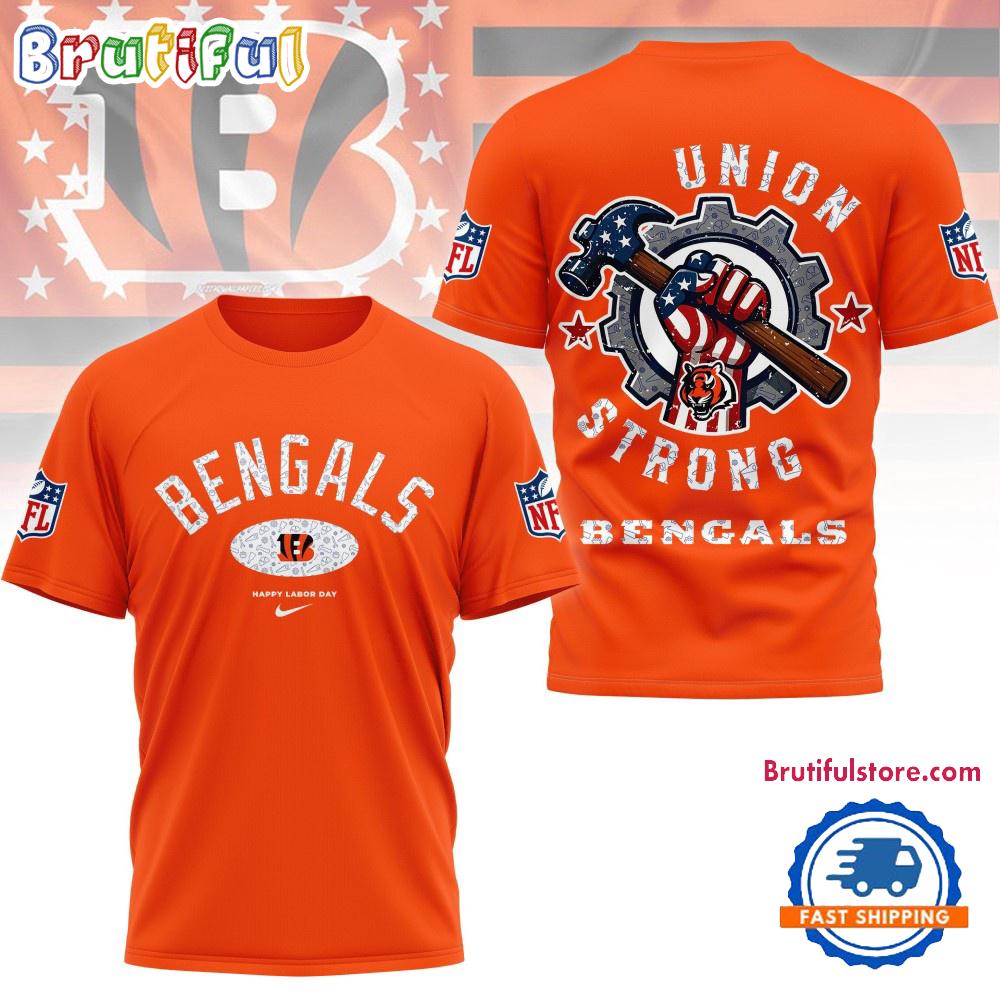 Sportswearmerch Cincinnati Bengals NFL Union Strong Labor Day T-Shirt For Fan