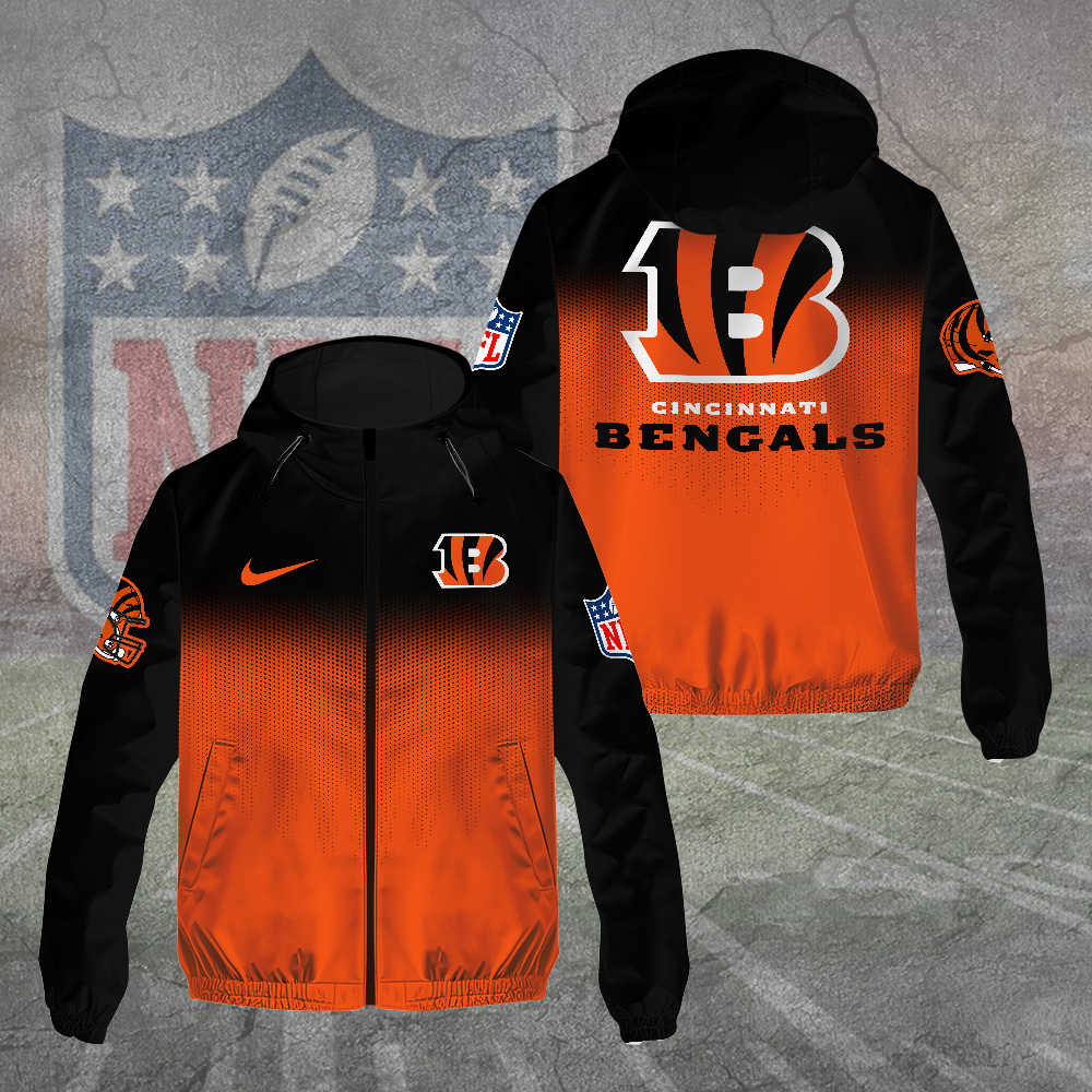 Sportswearmerch Cincinnati Bengals NFL Windbreaker Jacket For Fan