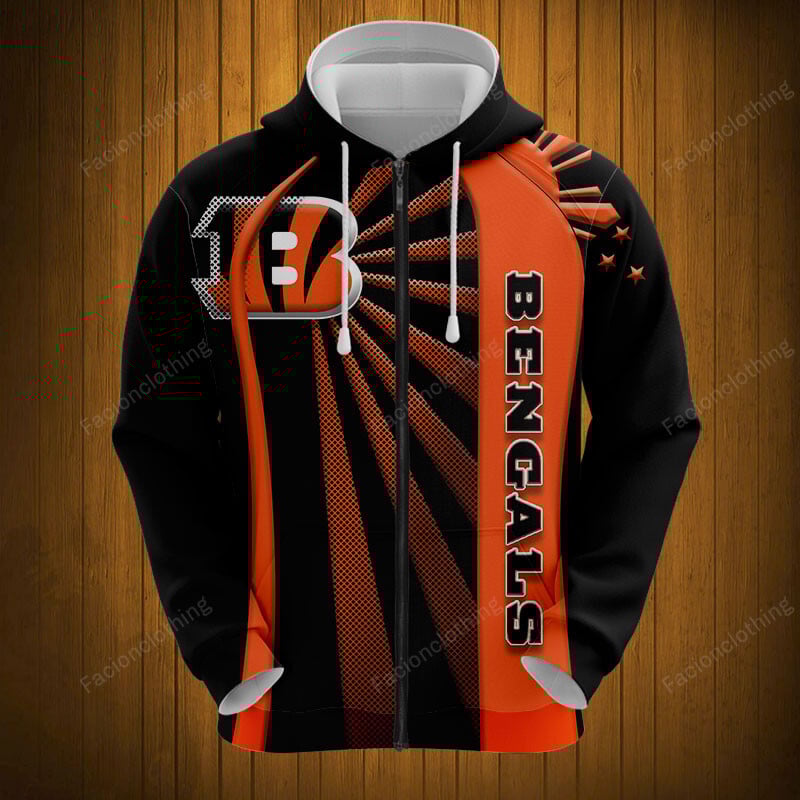 Sportswearmerch Cincinnati Bengals NFL Zip Hoodie Personalized For Fan