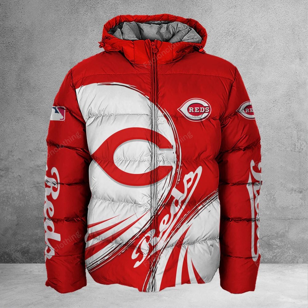Sportswearmerch Cincinnati Reds MLB Personalized Puffer Jacket For Fan