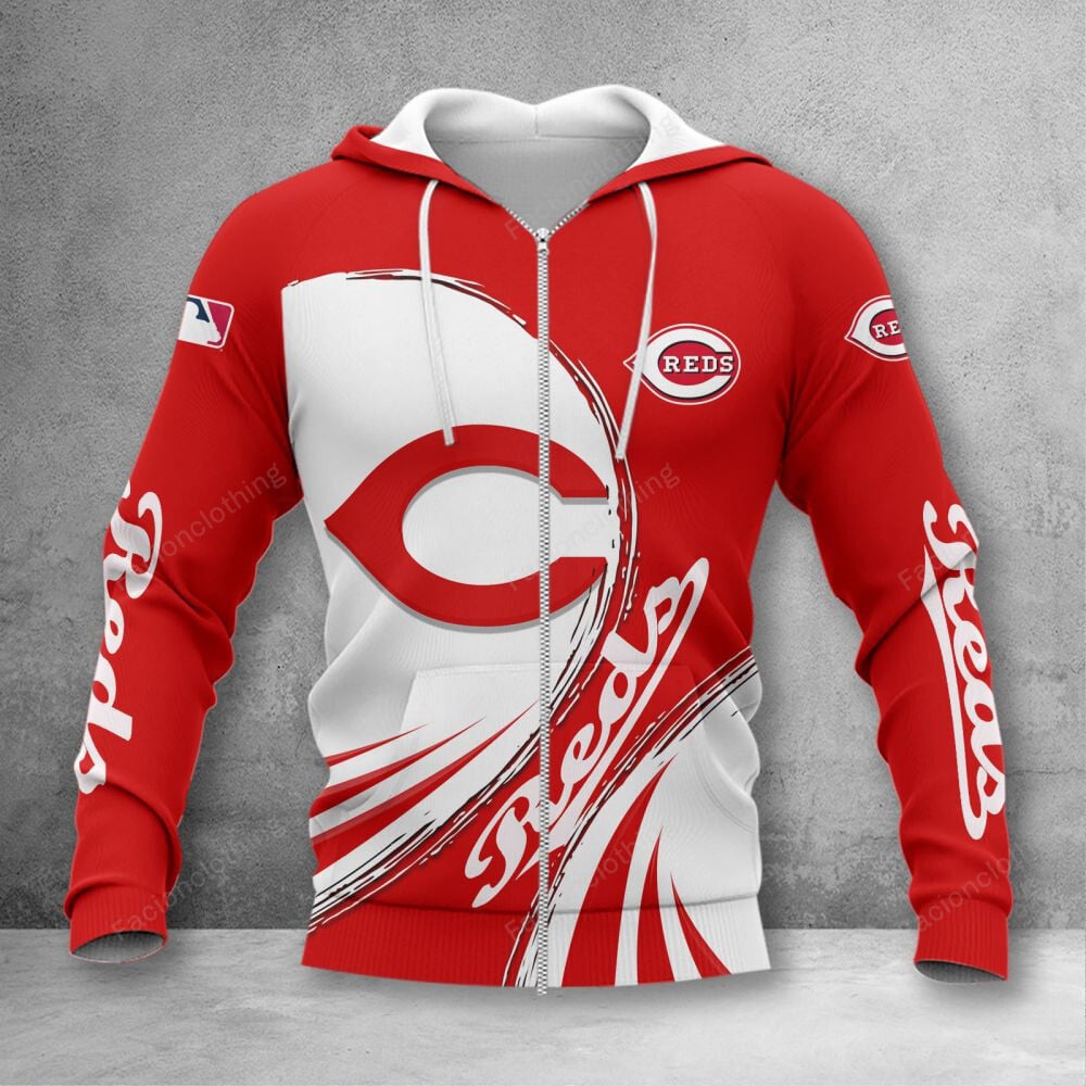 Sportswearmerch Cincinnati Reds MLB Personalized Zip Hoodie For Fan