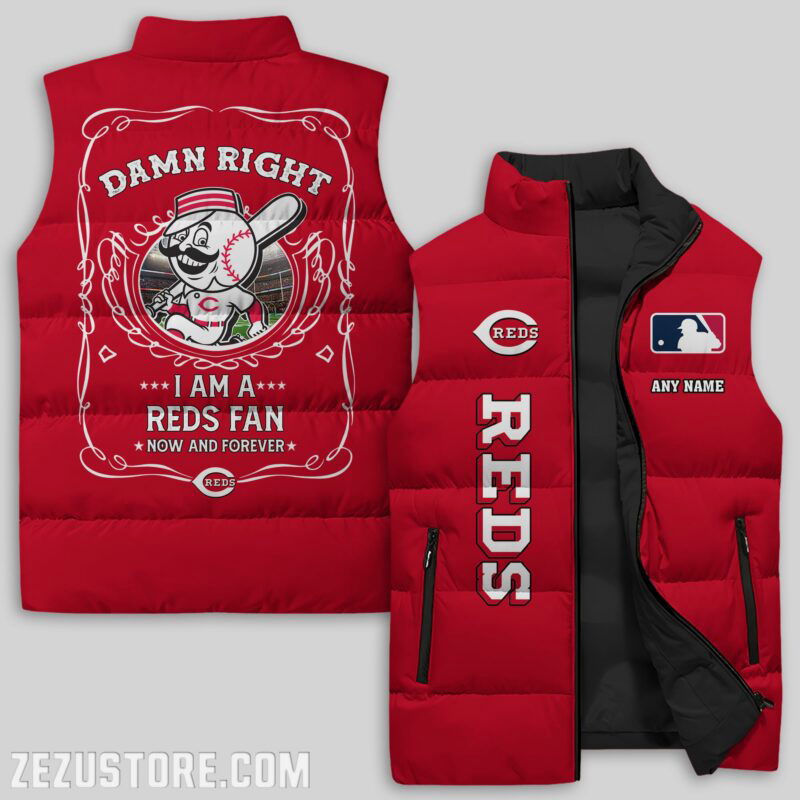 Sportswearmerch Cincinnati Reds MLB Sleeveless Puffer Jacket For Fans