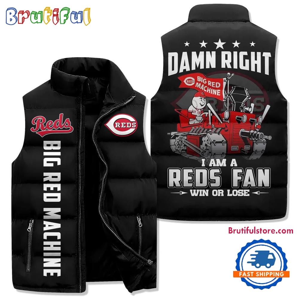 Sportswearmerch Cincinnati Reds NFL Sleeveless Puffer Jacket For Fan