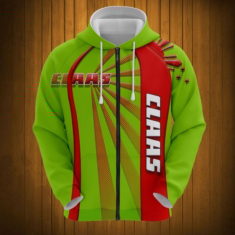 Sportswearmerch Claas Tractor Personalized Fashion Zip Hoodie For Fan