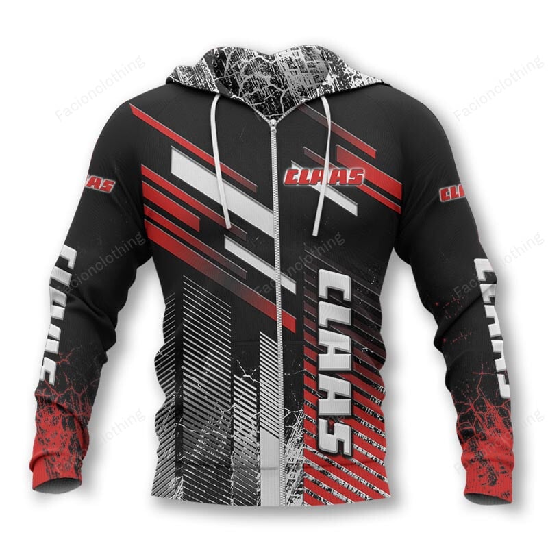 Sportswearmerch Claas Tractor Personalized Zip Hoodie For Fan