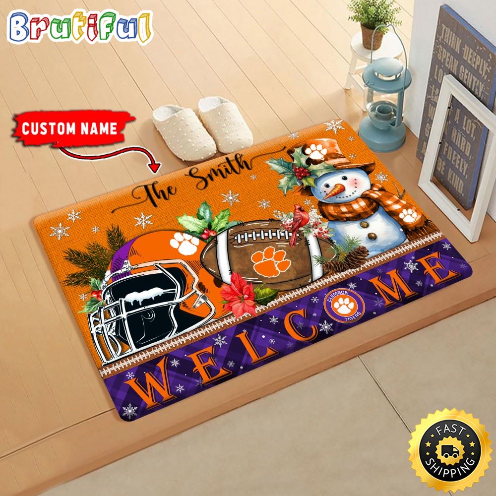Sportswearmerch Clemson Tigers NCAA Christmas Doormat For Fan