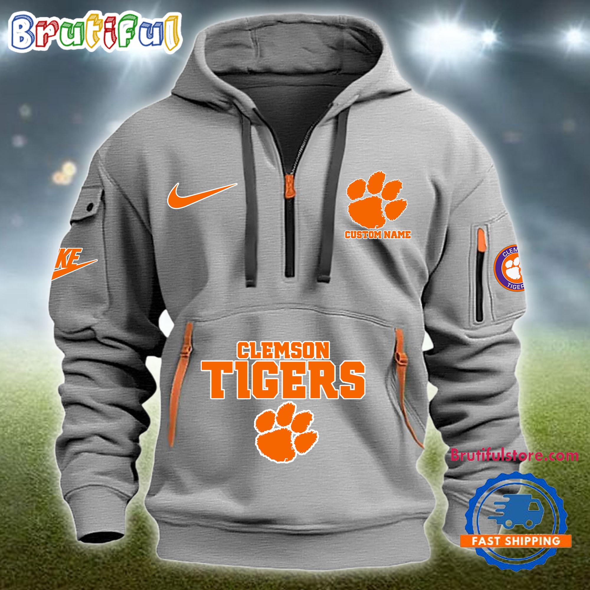 Sportswearmerch Clemson Tigers NCAA Half Zip Hoodie For Fan