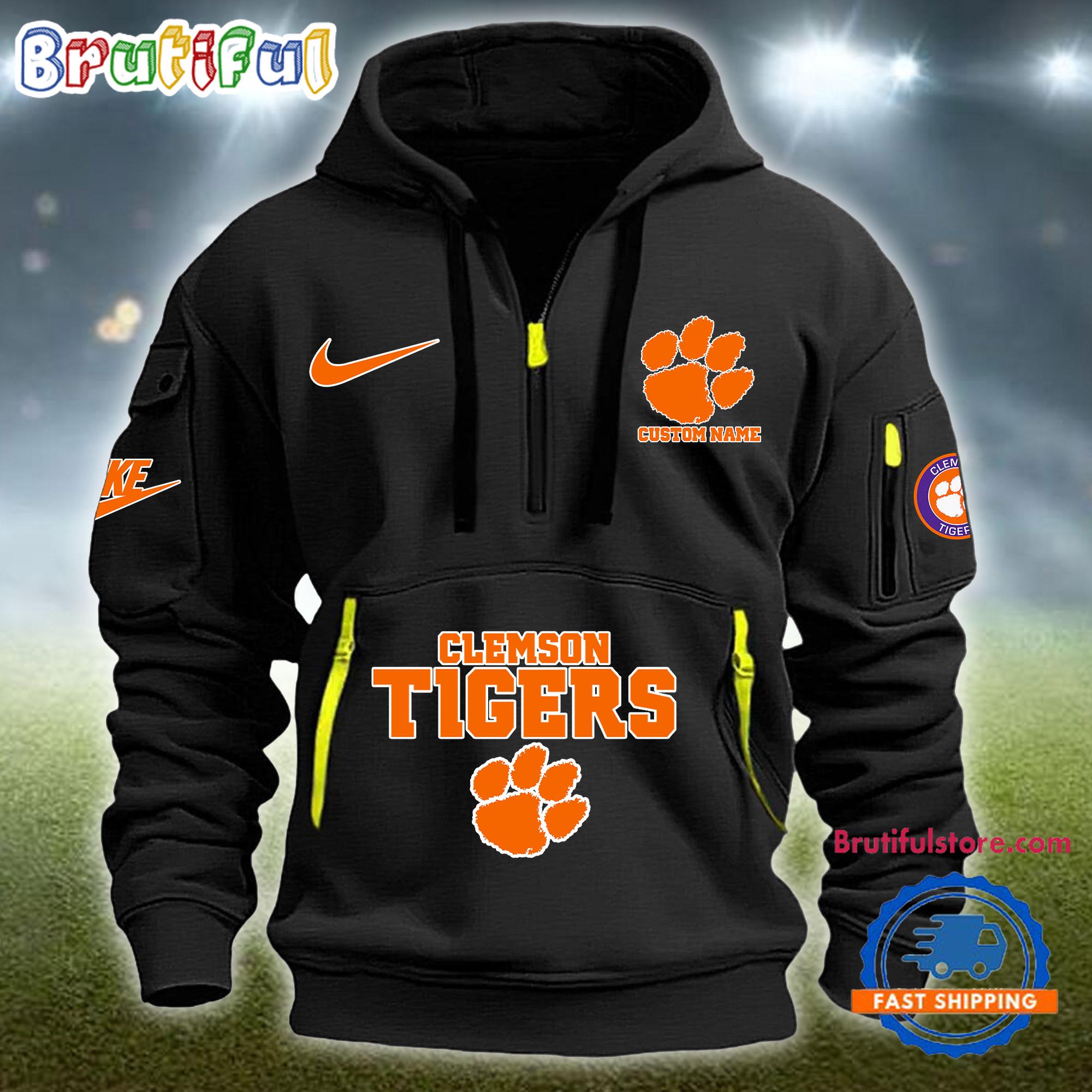 Sportswearmerch Clemson Tigers NCAA Half Zip Hoodie For Fan