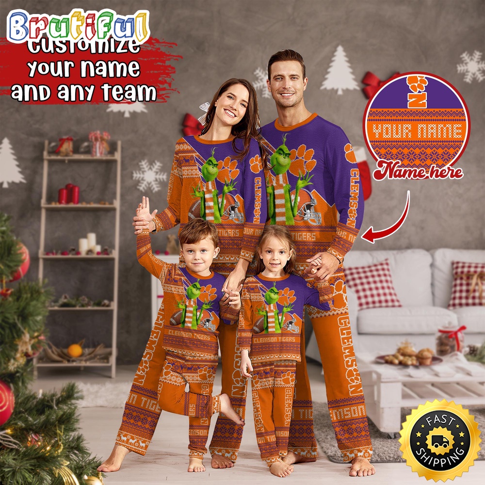 Sportswearmerch Clemson Tigers NCAA Personalized Pajamas Family For Fan
