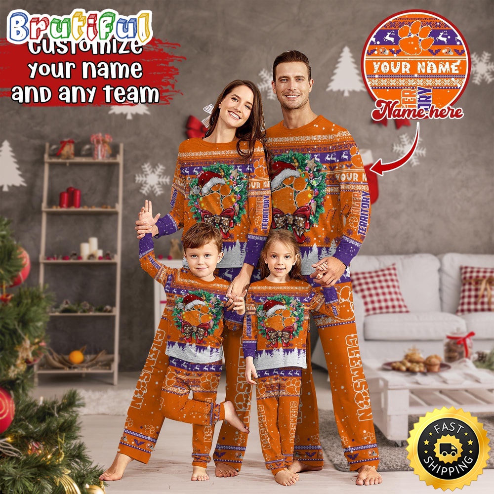 Sportswearmerch Clemson Tigers NCAA Personalized Pajamas Family For Fan