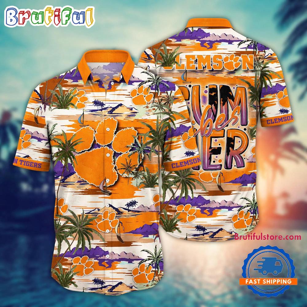 Sportswearmerch Clemson Tigers NCAA Summer Beach Personalized Hawaiian Shirt For Fan