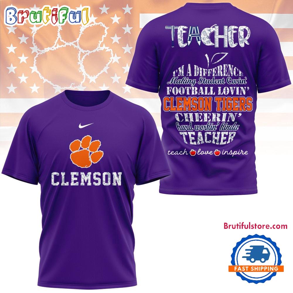 Sportswearmerch Clemson Tigers NCAA Teacher Pride 2025 T-Shirt For Fan