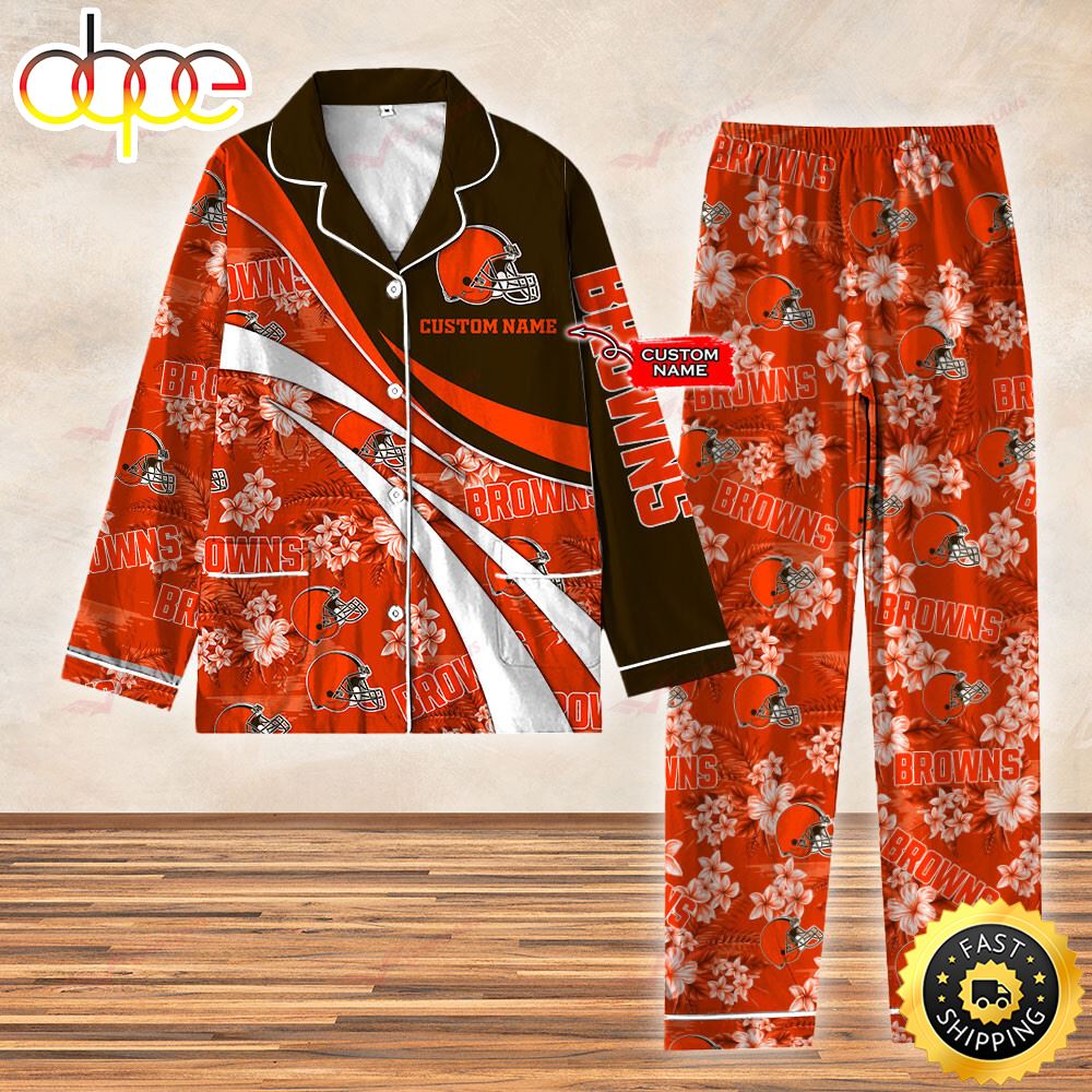 Sportswearmerch Cleveland Browns NFL 3D Personalized Christmas Personalized Pajamas For Fan
