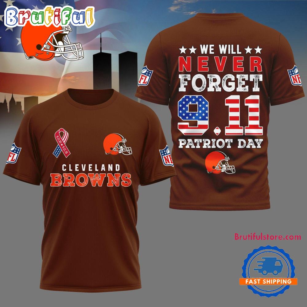 Sportswearmerch Cleveland Browns NFL And We Will Never Forget 9 11 Patriot Day T-Shirt For Fan