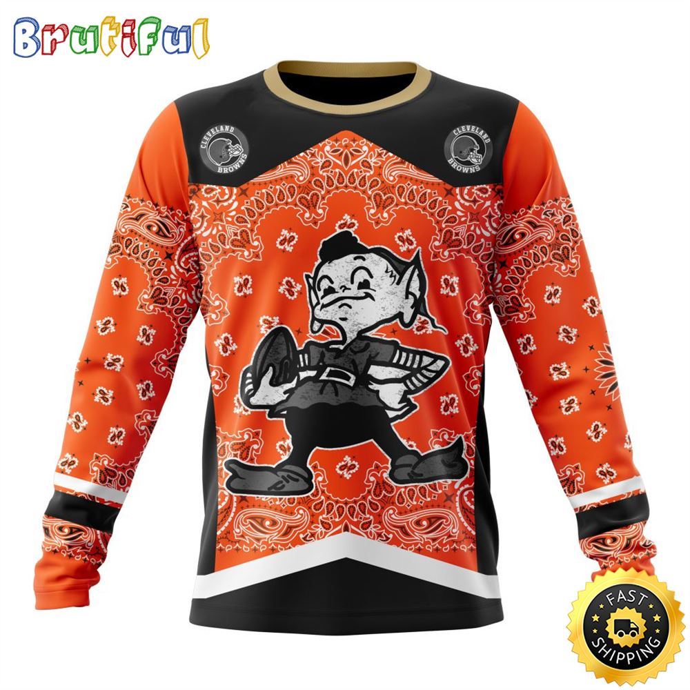 Sportswearmerch Cleveland Browns NFL Crewneck Classic Style Personalized Sweater For Fan