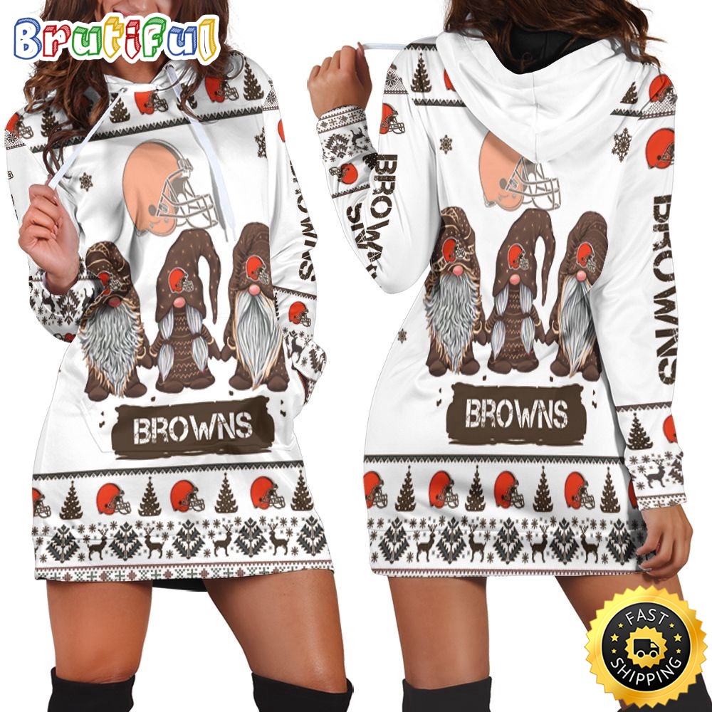 Sportswearmerch Cleveland Browns NFL Gnomes Hoodie Dress For Fan