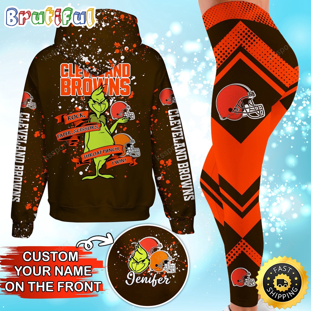 Sportswearmerch Cleveland Browns NFL Hoodie Leggings The Grinch For Fan