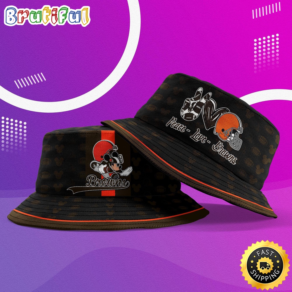 Sportswearmerch Cleveland Browns NFL Mickey Mouse Personalized Bucket Hat For Fan