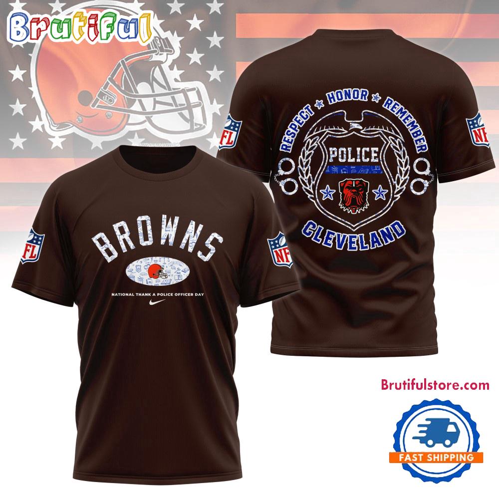 Sportswearmerch Cleveland Browns NFL National Thank a Police Officer Day T-shirt For Fan