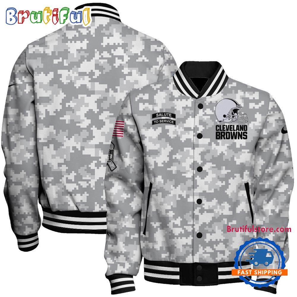 Sportswearmerch Cleveland Browns NFL Personalized Baseball Jacket For Fan